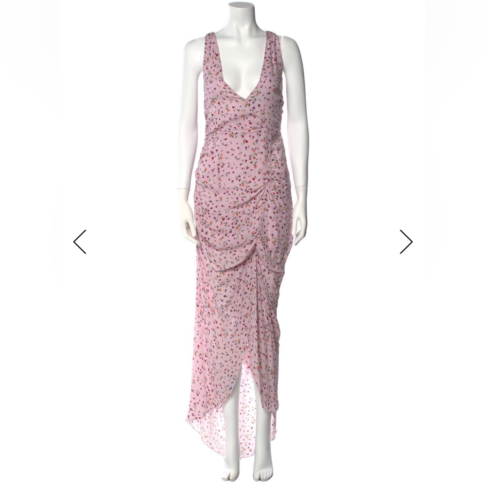 NICHOLAS Asymmetrical Silk Pink Floral Dress